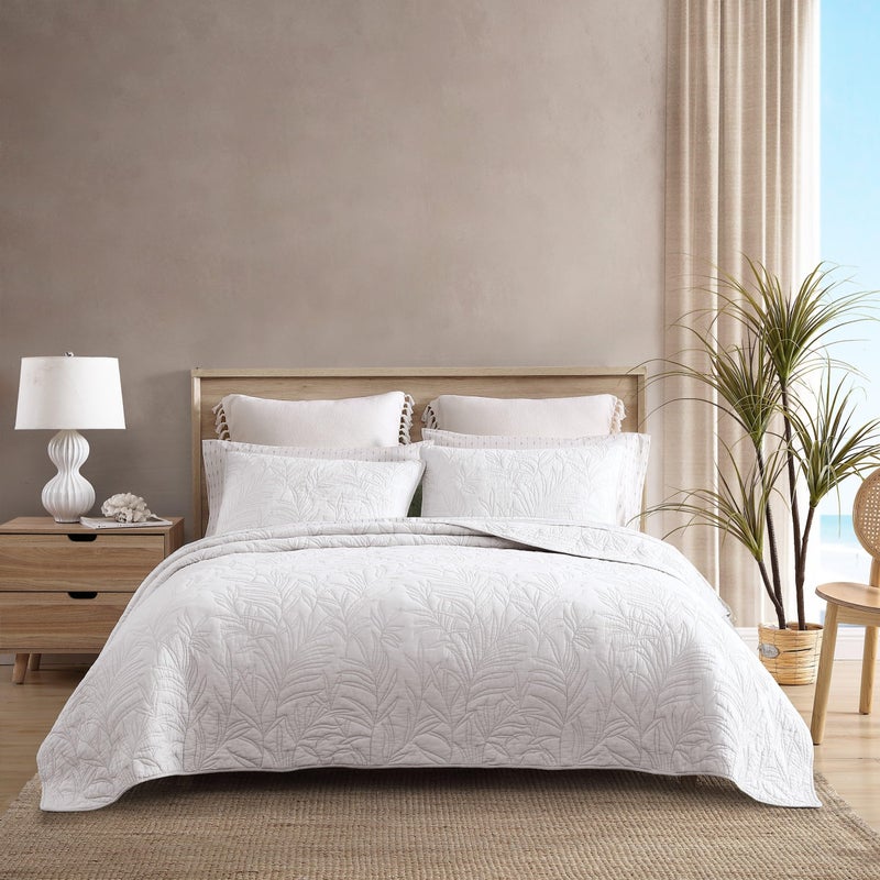 Tommy Bahama - 2 Piece Standard Sham Set, Cotton Bedding with Envelope Closure, Pre-Washed for Added Softness (Costa Sera White, 21x27) - Image 2